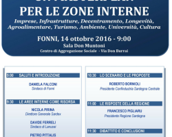 FONNI 14 OTTOBRE 2016 | CONFINDUSTRIA: CONVEGNO “UN MASTERPLAN PER LE ZONE INTERNE”